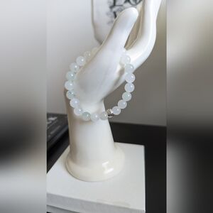 NWT Natural Ice Green Jade Gemstone Bracelet